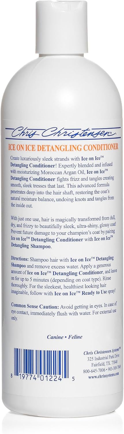 Chris Christensen Ice on Ice Detangling Dog Conditioner, Groom Like a Professional, Dematts, Moisturizes, Creates Long Lasting Silkiness, All Coat Types, Made in USA, 16oz - Image 9