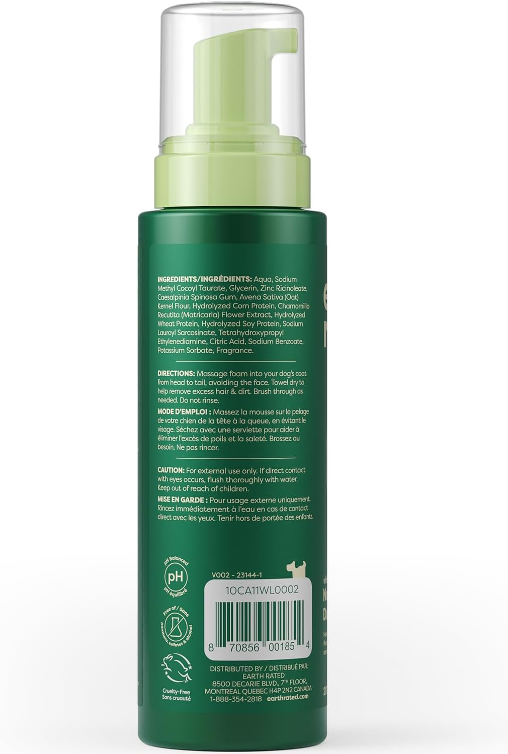 Earth Rated premium waterless dog shampoo and conditioner for all coats