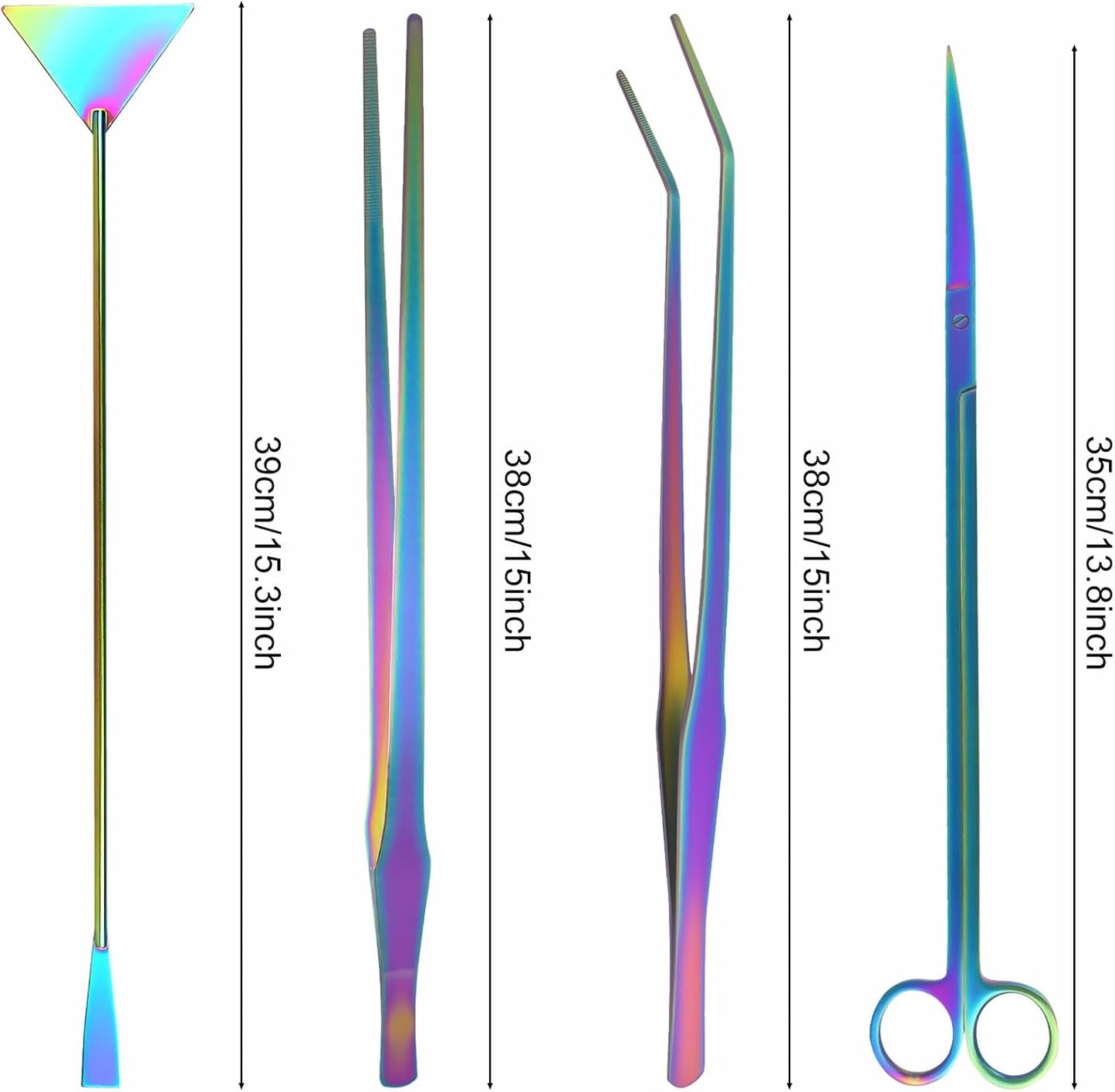 Funnytek 15 inch straight and curved tweezers holding delicate aquatic plants