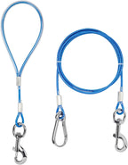 Mi Metty industrial strength steel core dog leash packaging details highlighting premium materials for all breed sizes.