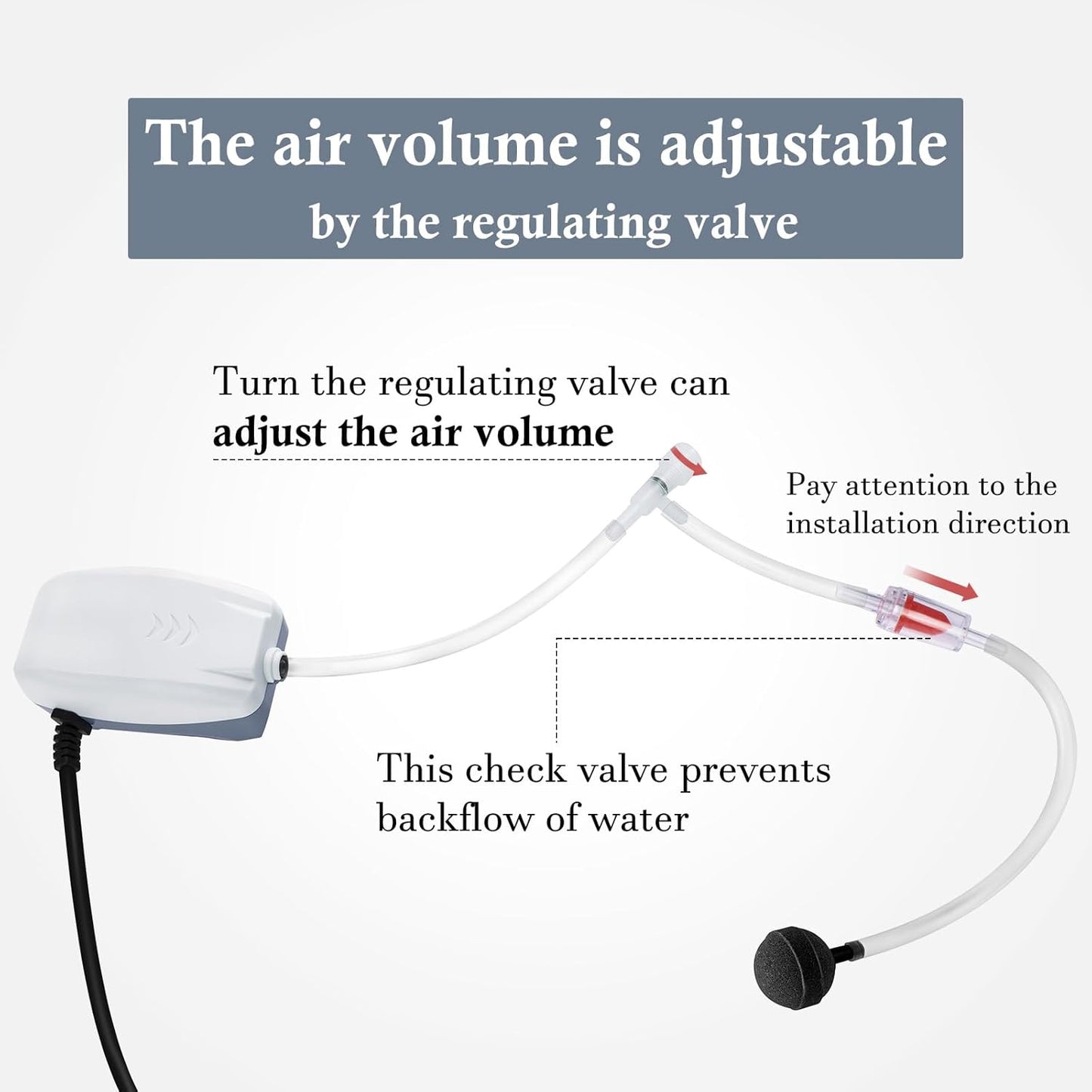 Close up of Hitop aquarium air pump air outlet