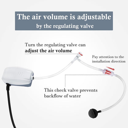 Close up of Hitop aquarium air pump air outlet