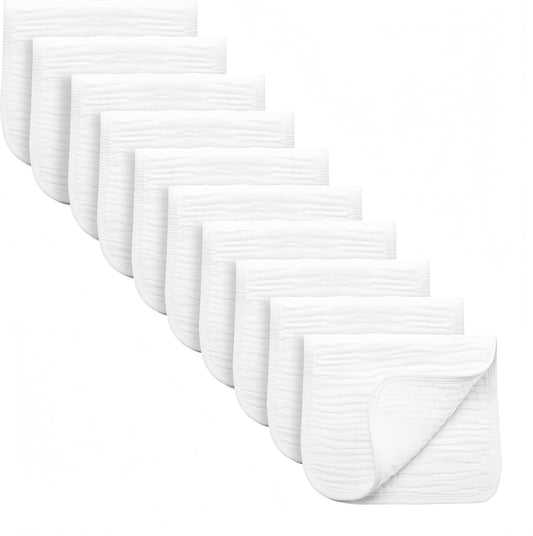 Synrroe large muslin burp cloths pack of 10 front view