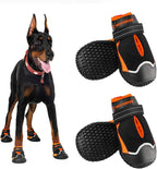 Boxxberk waterproof large dog boots black front view