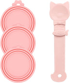3 Pcs Pet Food Can Lids & One Can Spoon | Cute Paw Shape Opener Spatula Cat Wet Food Spoon | Universal BPA Free Silicone Covers for Dog Cat Cans(Pink) - Image 14