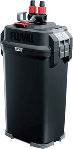 Fluval 407 performance canister filter front view showing main housing unit and control valves
