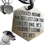 Generic funny pet tag packaging view showcasing the complete cat mom gift set.