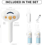 VVWVVW electronic pet comb showing the dry USB charging interface and compact travel friendly dimensions