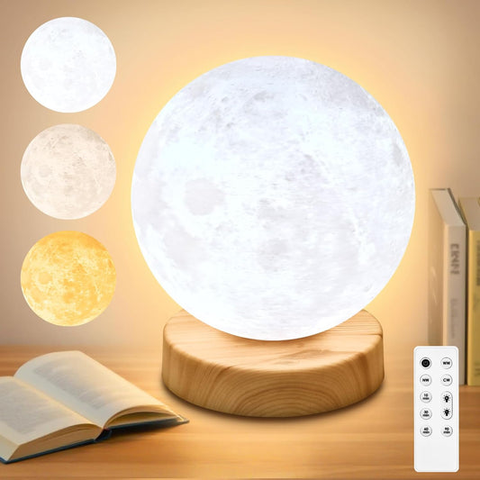 Doraubia Light Therapy Lamp front view on a wooden table glowing with bright daylight illumination