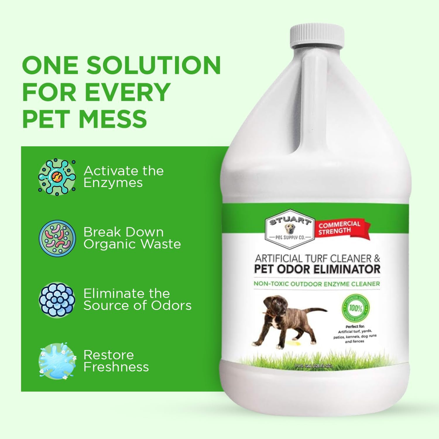 Stuart Pet Supply yard odor eliminator for dogs on concrete patios and dog runs