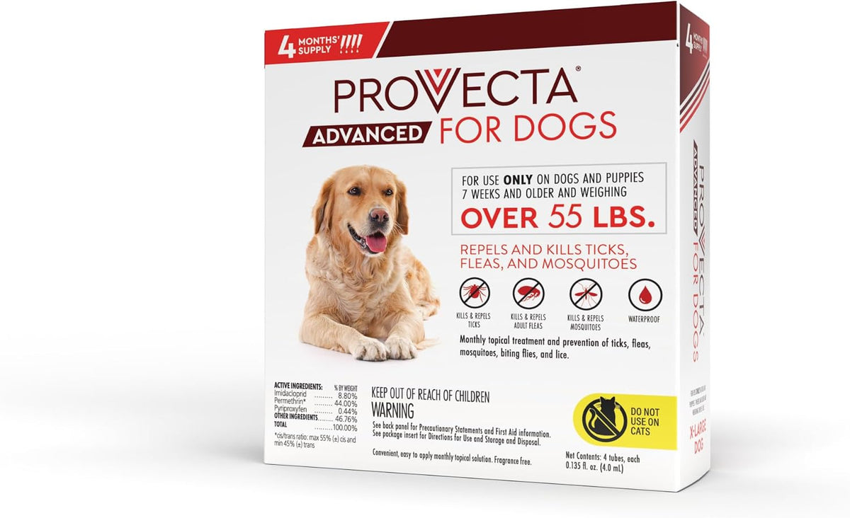 Provecta Advanced extra large dog flea prevention step by step application guide
