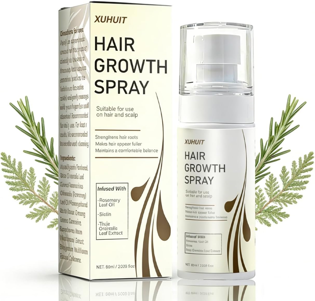 Narvokey hair growth spray front view showing the 60ml bottle for hair thinning treatment.
