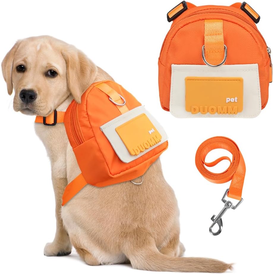 Small and medium dog self carrier bag set with matching leash