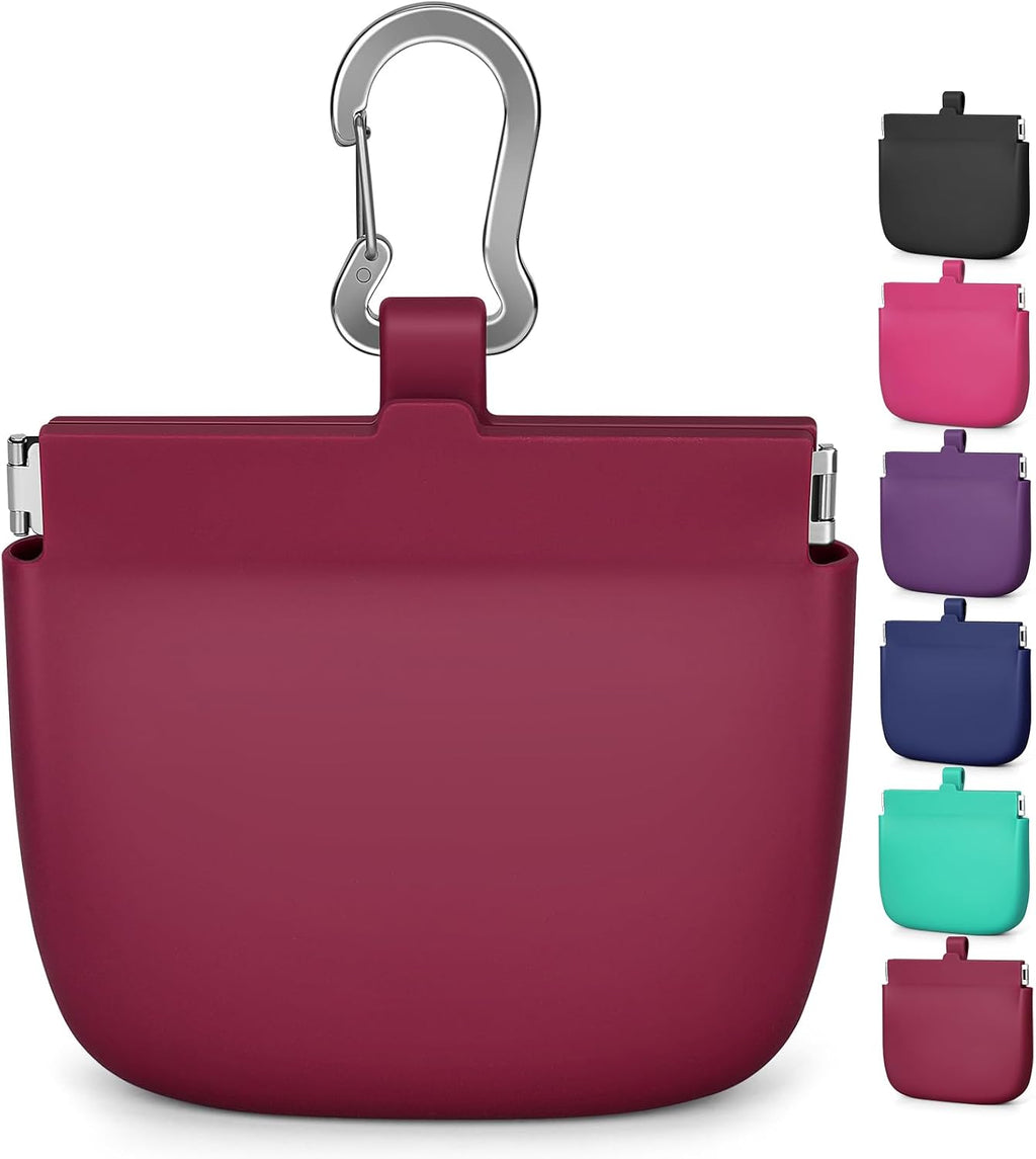 Open view of black silicone dog treat pouch interior capacity