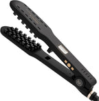 Harmonize Beauty VOLOOM one point five inch hair crimper tool front view showing sleek black handle