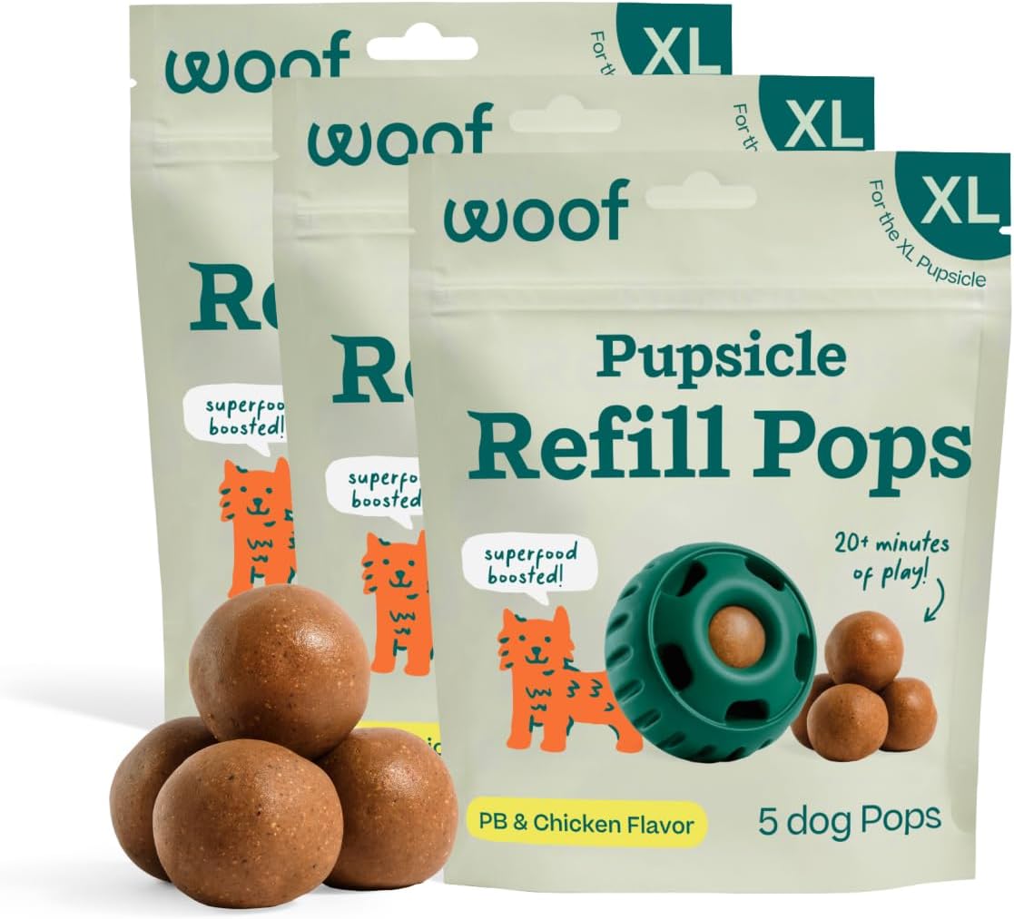 WOOF Pupsicle Refill Pops - Low-Mess Dog Snacks - with Peanut Butter and Beef - Dog Treats - Long Lasting - Large Pops - 7 Count - Image 13
