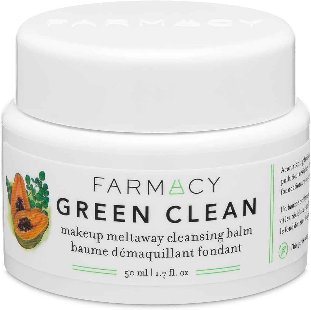 Farmacy Green Clean Makeup Removing Cleansing Balm front view jar packaging