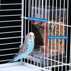 Transparent acrylic parrot seed container with removable top lid