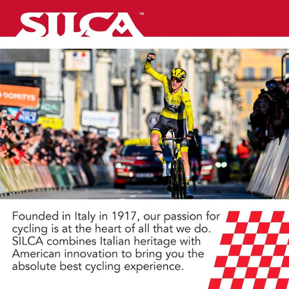SILCA bicycle tire valves displaying the low profile hex key installation base