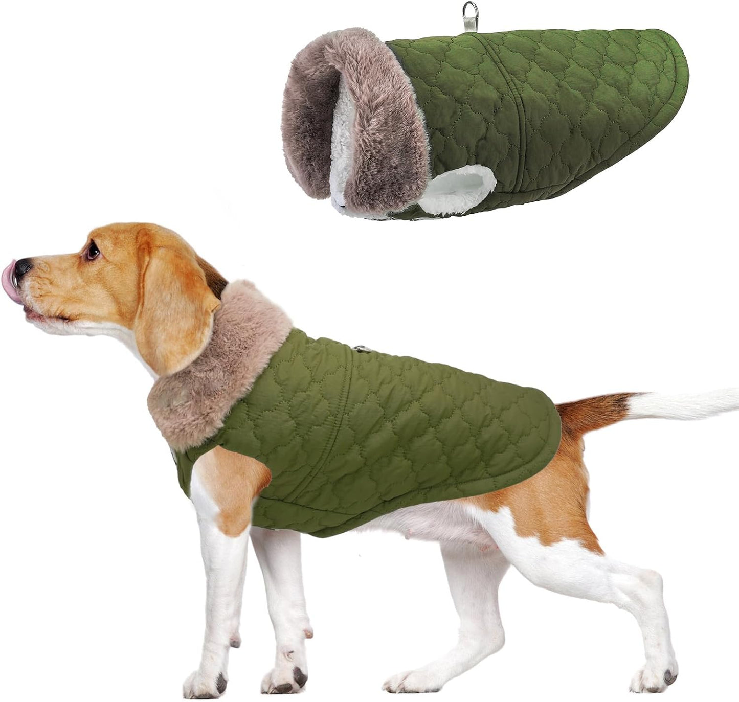 BEAUTYZOO Winter Dog Coat with Harness Built in, Warm Dog Puffer Jacket Vest Padded Fleece Cold Weather Coats Windproof Waterproof Snow Jackets Clothes for Small Medium Puppy, Blue S - Image 14