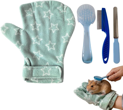 PurrrfectionPet hamster bite proof glove grooming kit front view featuring the aqua star protective glove