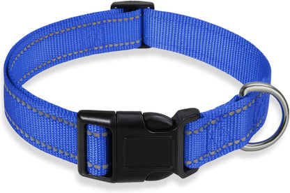 Reflective Dog Collar with Buckle Adjustable Safety Nylon Collars for Small Medium Large Dogs, Pink S - Image 9