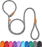 5 FT Slip Lead Dog Leash, Heavy Duty Rope Leash for Small Medium Large Dogs, No Pull Training Lead with Reflective Thread, Strong Comfortable Loop Leash (Lavender Stripe, Medium(3/8")) - Image 15