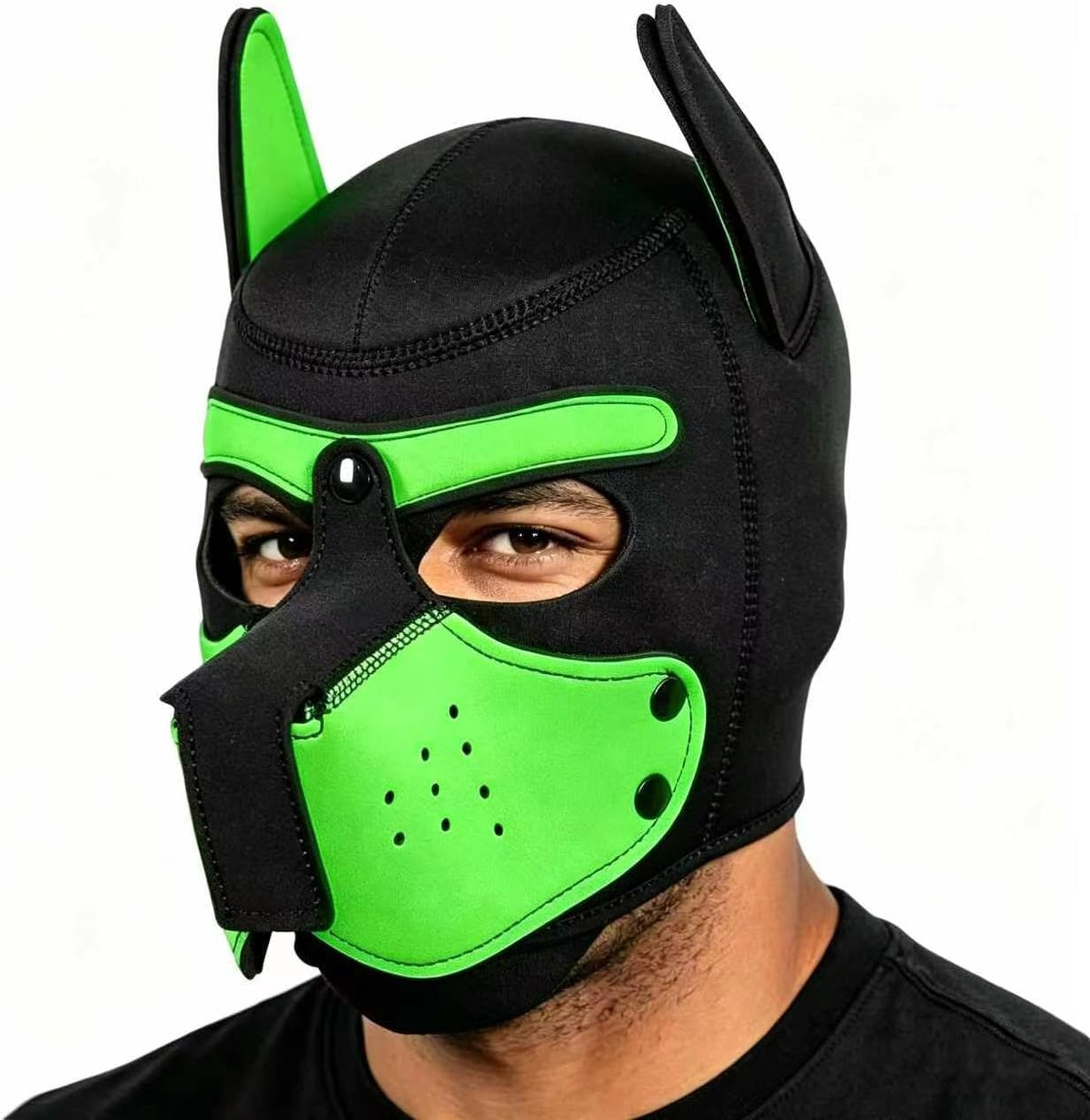 Pup Hood, Puppy Play Hood, Removable Dog Full Face Pup Mask (Blue) - Image 13