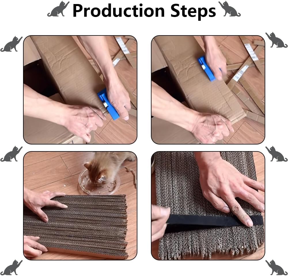 Ergonomic blue DIY cardboard cutting tool for pet owners