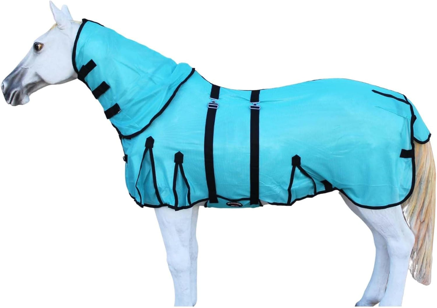 Imported USA horse fly sheet with elastic leg straps and tail flap