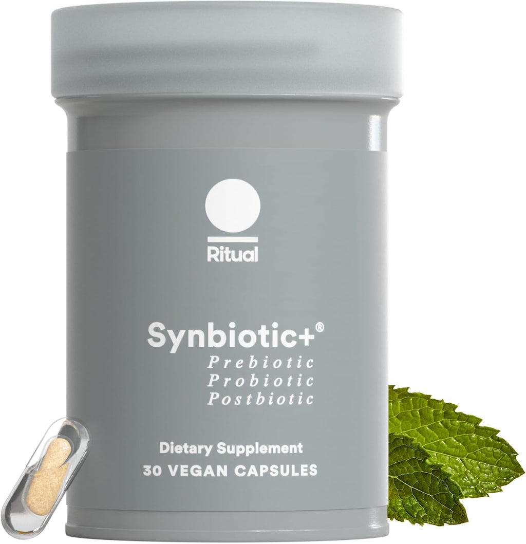 Ritual Synbiotic+ 3-in-1 probiotic supplement bottle front view