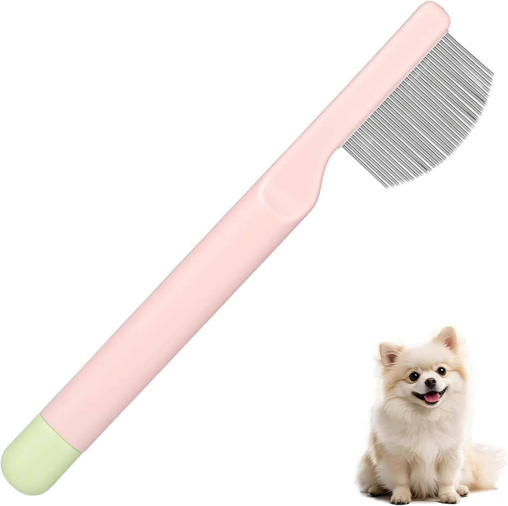 Psiriol stainless steel pet facial grooming comb front view