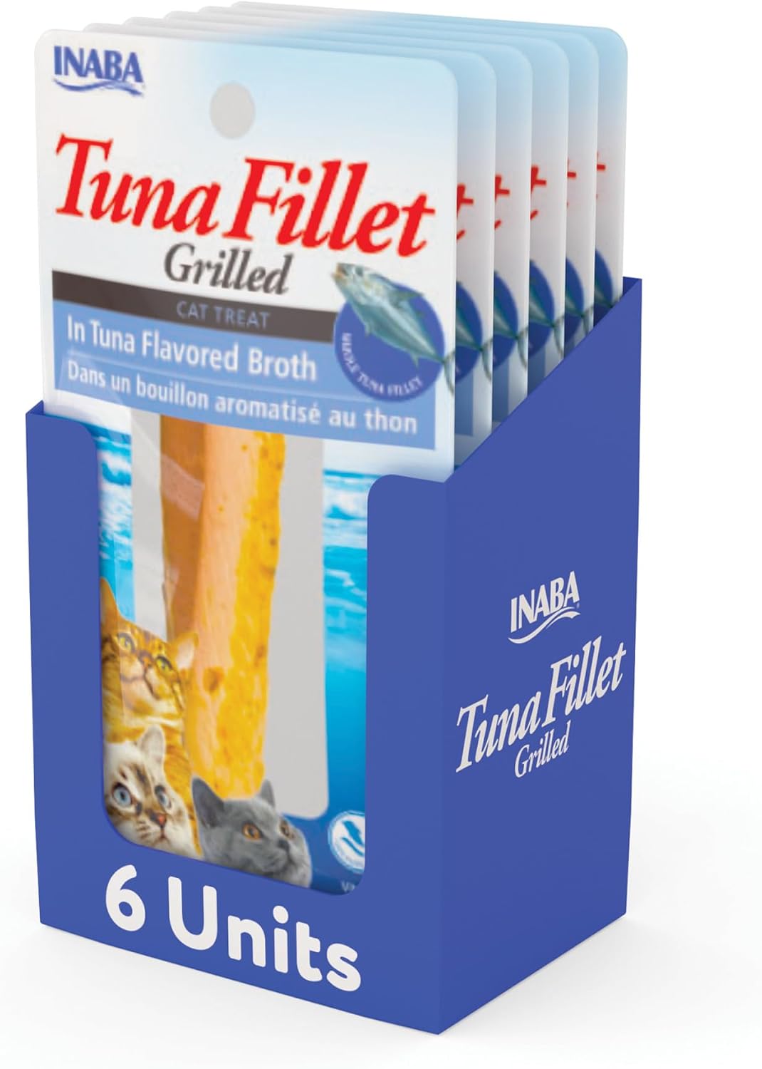 Serving suggestion of Inaba premium tuna fillet for cats