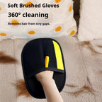 Reusable pet hair mitt cleaning cat fur off couch sofa fabric
