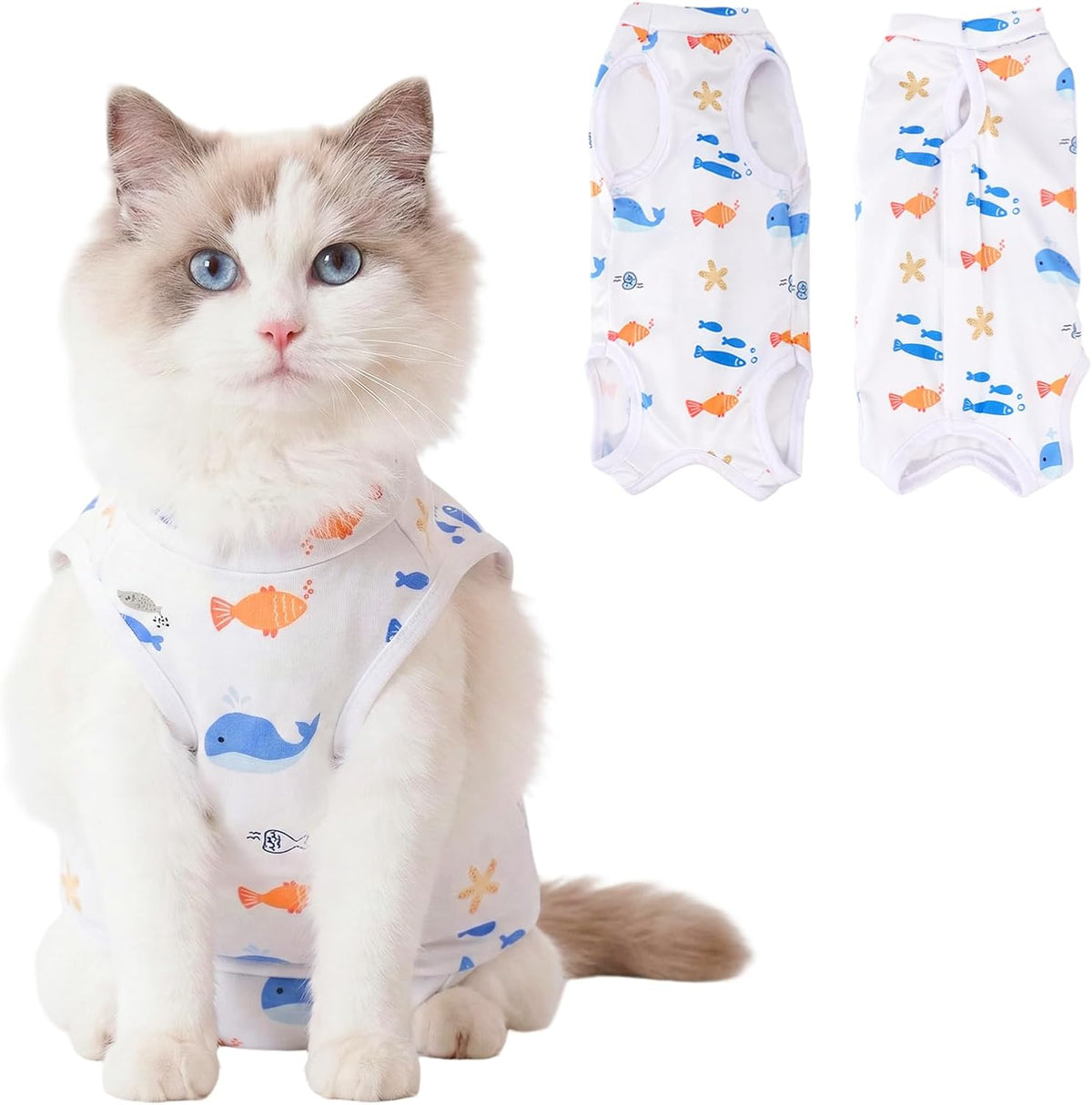 Cat Recovery Suit Cat Onesie for Cats, Breathable Cats Surgery Recovery Suit for Female Spay & Abdominal Wounds Skin Diseases, Kitten Surgical Onesie Body Suit Anti Licking Cone Alternative - Image 12