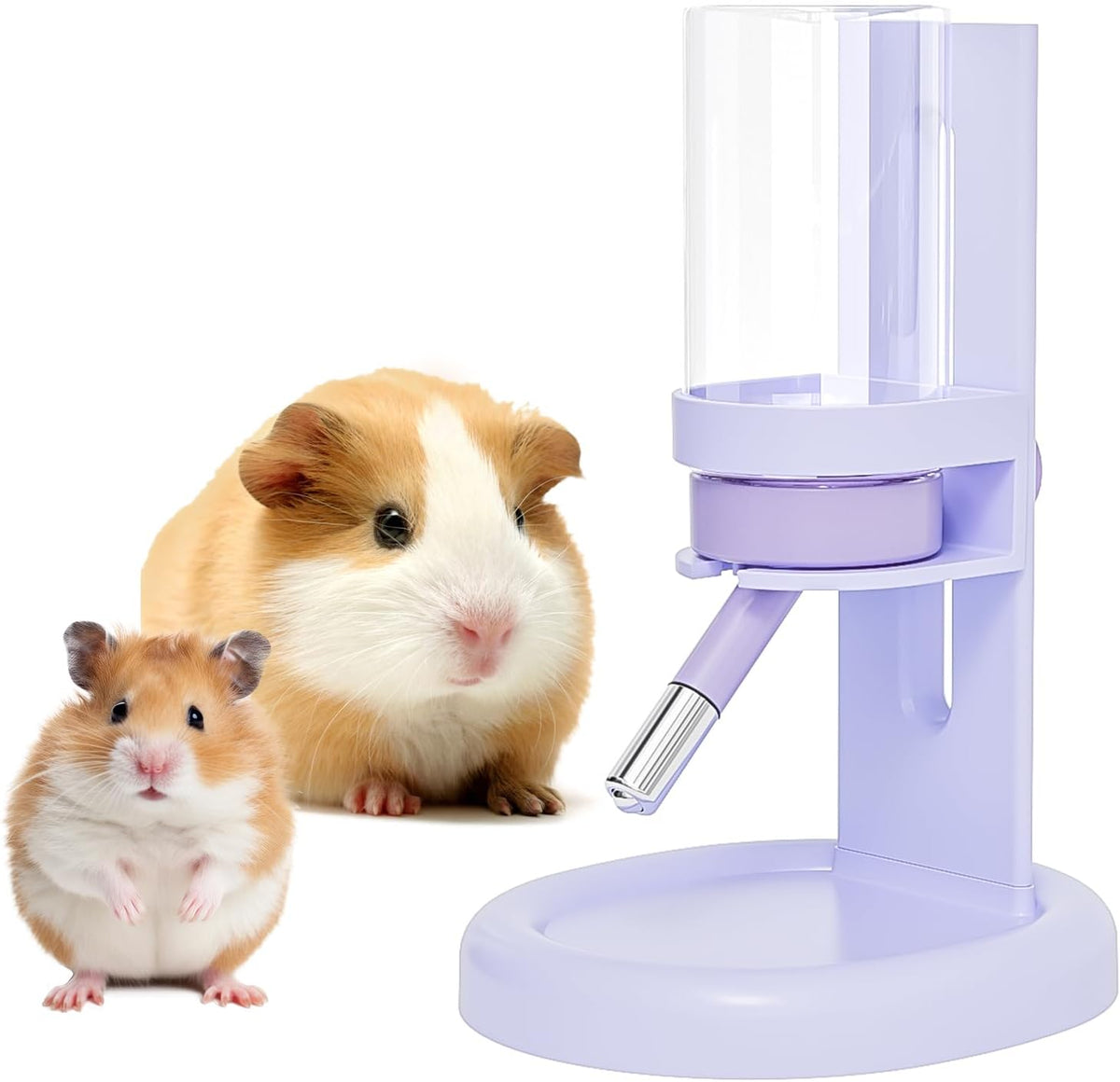 Guinea Pig Water Bottle No Drip - 4 oz Hamster Water Bottle for Glass Tank with Adjustable Stand, Leak Proof Small Animal Water Dispenser for Cage - Image 1