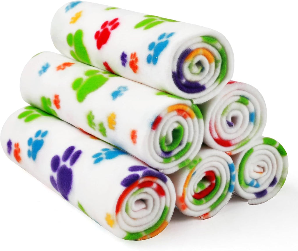 LINENLUX Cute Dog Blanket for Small Medium Dogs 6-Pack Soft Stretchy Fleece Blankets for Pet Cat Puppy Warm Wrinkle-Resistant Throw for Couch Bed Outdoor Mix 31x24 inch (Pack of 6) - Image 13