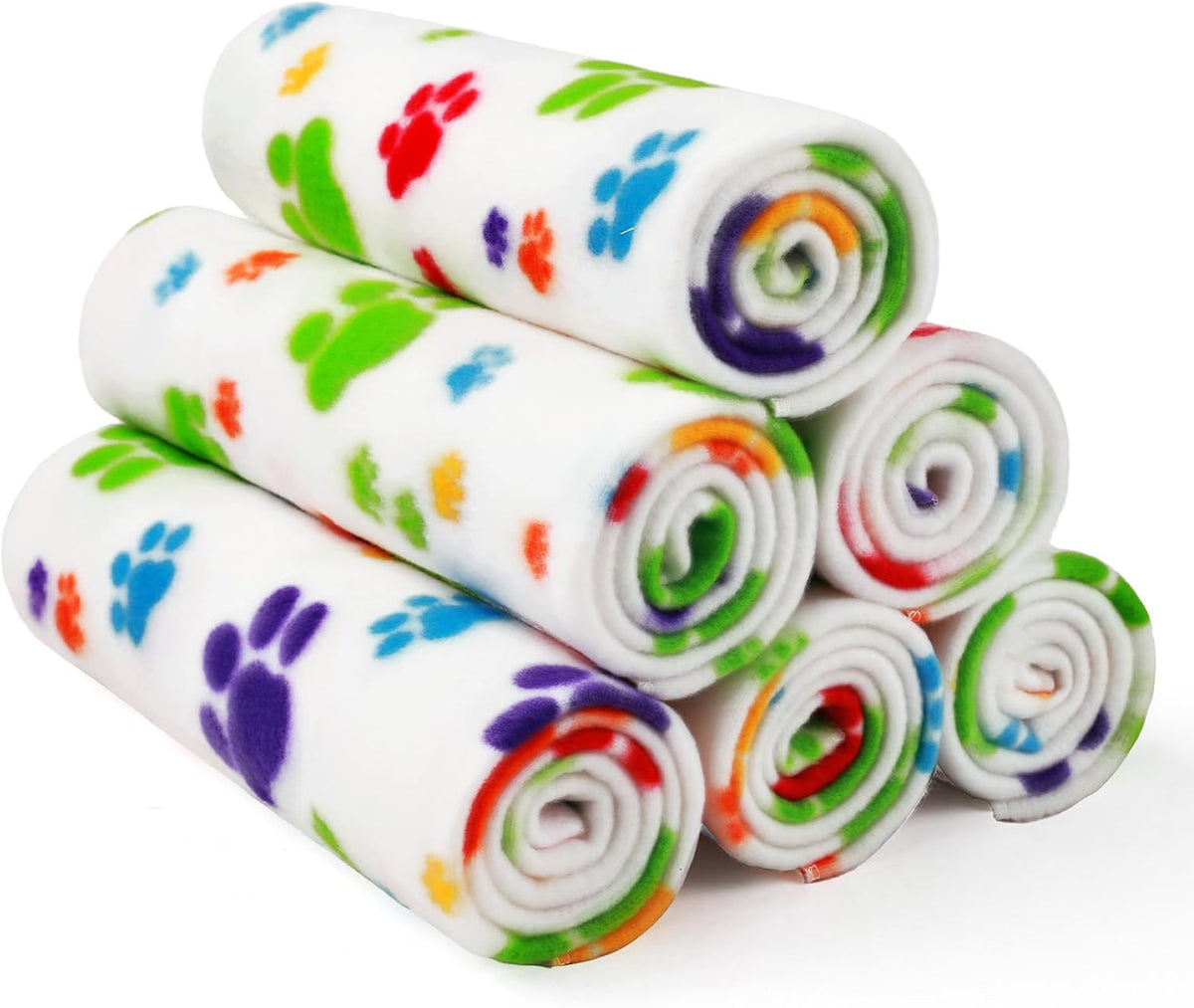 LINENLUX Cute Dog Blanket for Small Medium Dogs 6-Pack Soft Stretchy Fleece Blankets for Pet Cat Puppy Warm Wrinkle-Resistant Throw for Couch Bed Outdoor Mix 31x24 inch (Pack of 6) - Image 13