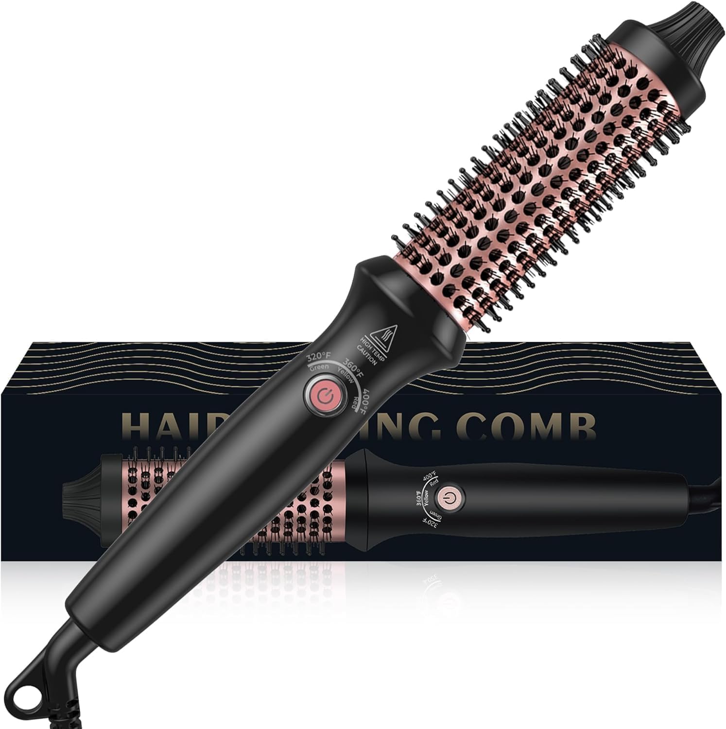 Yitrust Thermal Blowout Brush front view displaying the LCD screen and ceramic barrel.