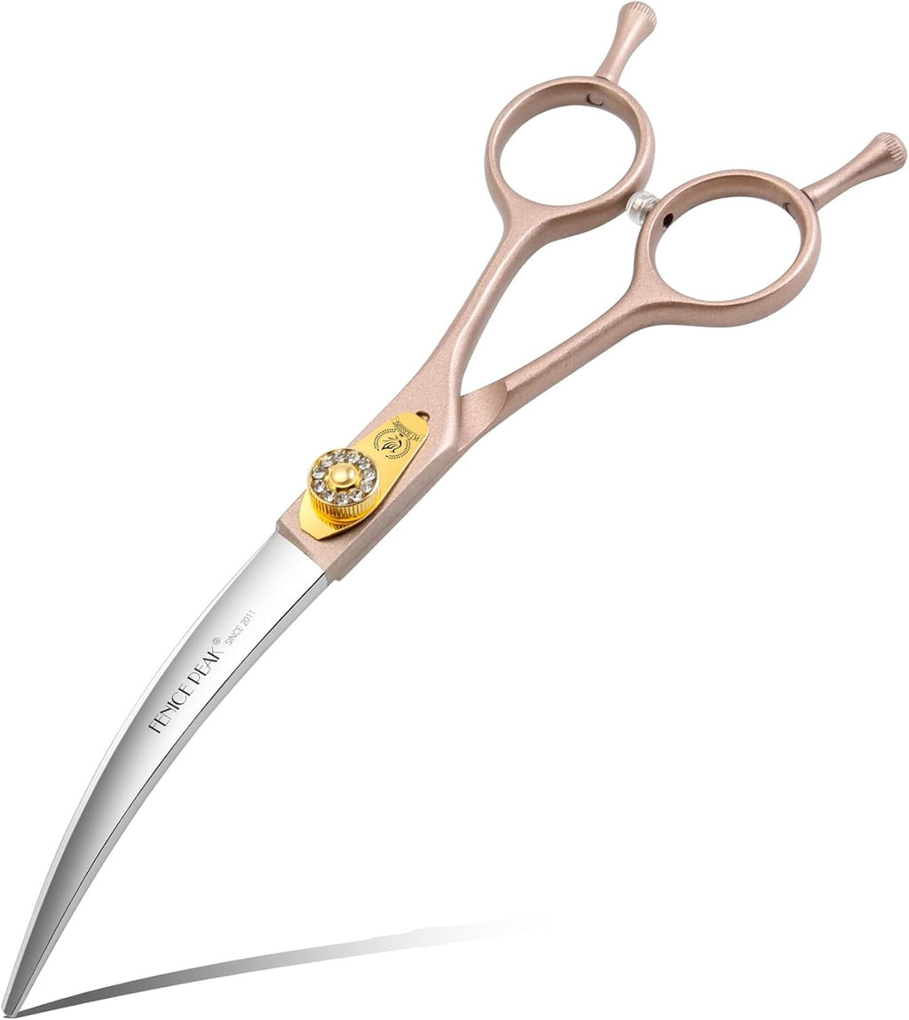 45 degrees Extra Curved Dog Grooming Scissors 440C Stainless Steel 7.5'' Big Arc Curved Shears Rose Gold Sharp and Durable Trimming Scissors for Dogs and Cats - Image 11