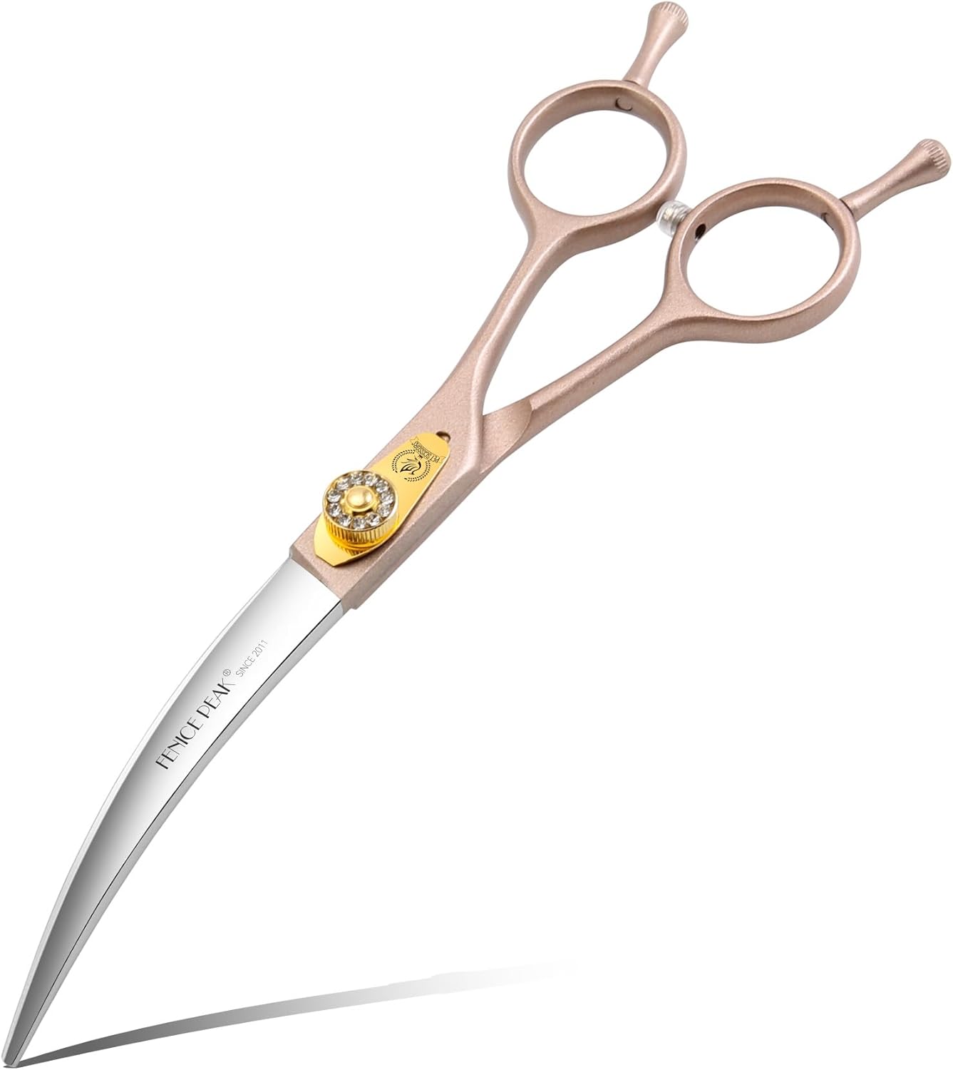 45 degrees Extra Curved Dog Grooming Scissors 440C Stainless Steel 7.5'' Big Arc Curved Shears Rose Gold Sharp and Durable Trimming Scissors for Dogs and Cats - Image 11