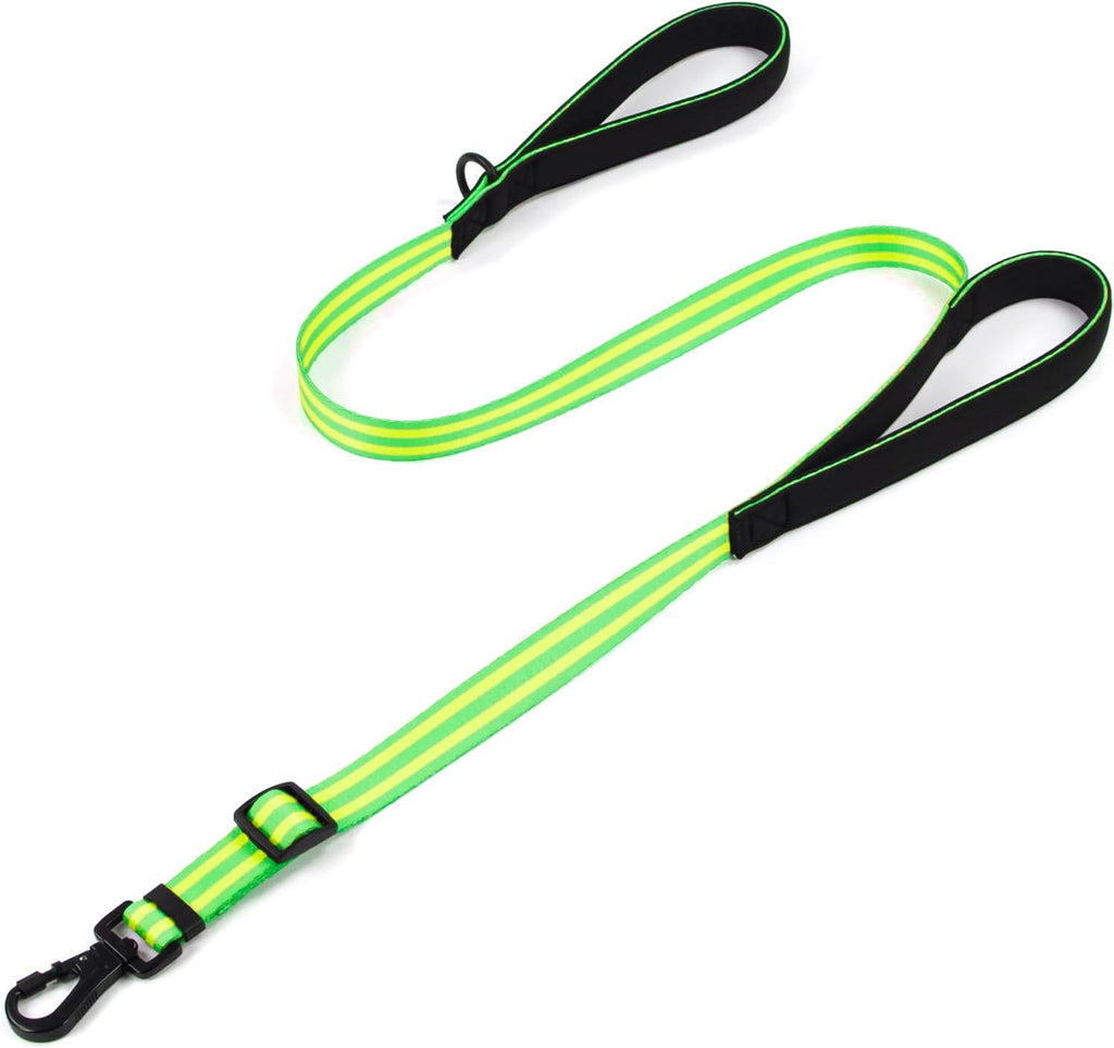 Dog Leash for Large Dogs, Double Handle Heavy Duty Adjustable Leash with Soft Padded Handles, Traffic Control Training Lead for Walking, Running (Pink & Grey Stripe, 6 ft) - Image 11