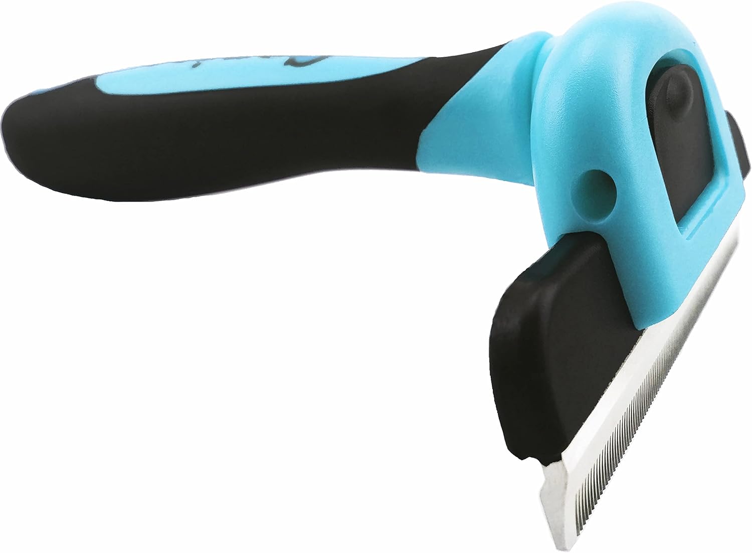 Gonicc blue pet grooming brush highlighting the ergonomic non slip handle