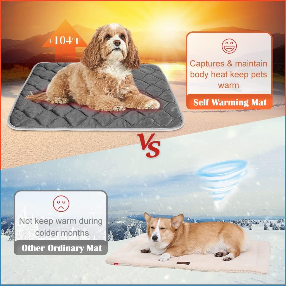 ULIGOTA electricity free thermal pet mat being used on a living room sofa.