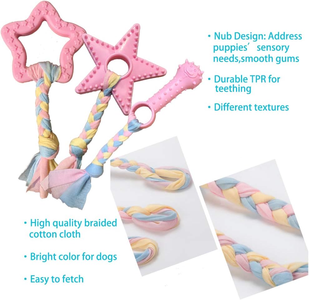 Volacopets teething bone and star toys for small puppies
