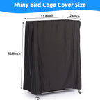 Fhiny bird cage cover installed on a large metal bird cage