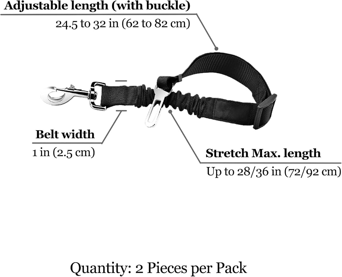 Adjustable nylon dog car lead 24 to 36 inches