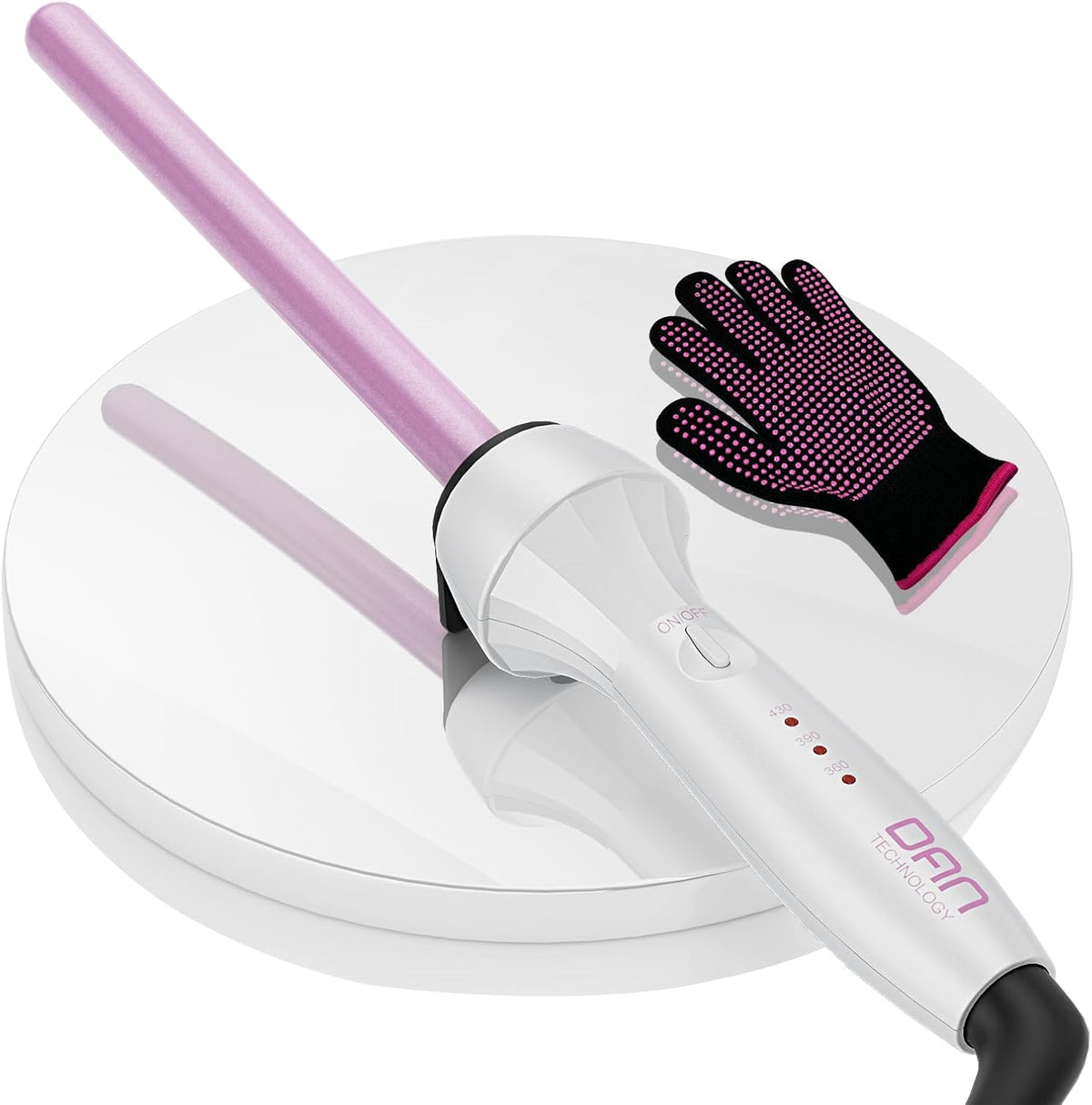 Dan Technology 1/2 inch thin curling wand front view for tight curls