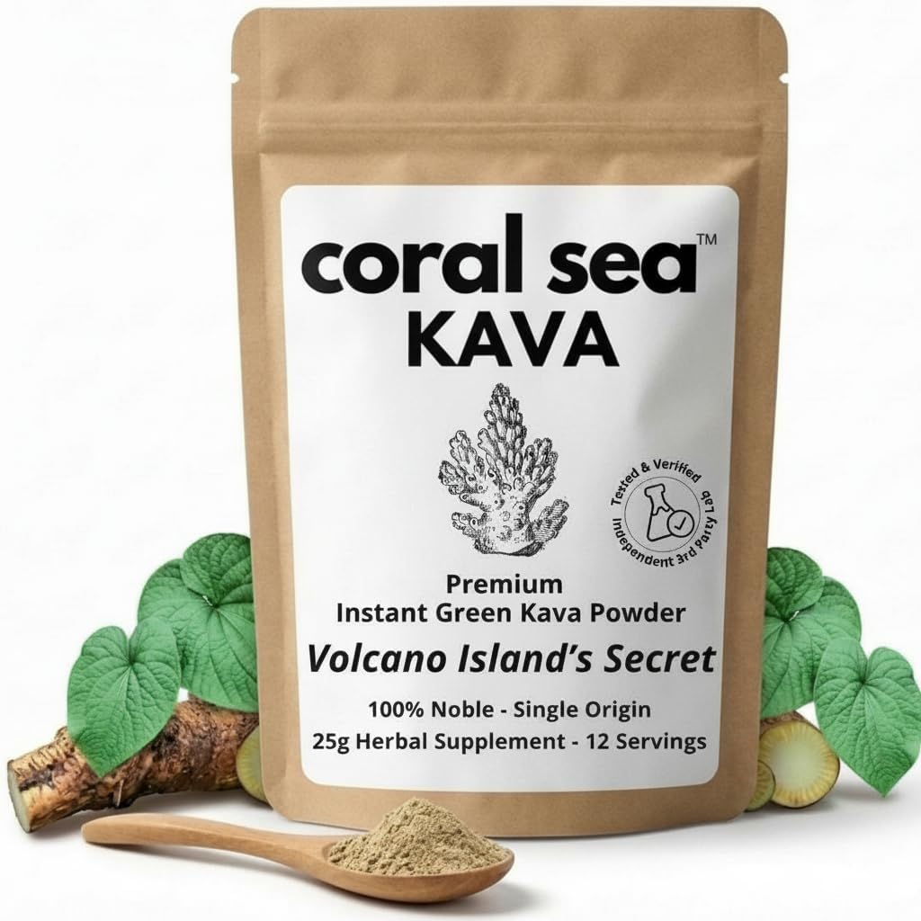 Coral Sea Kava Instant Kava Kava Drink Tea Powder front view pouch