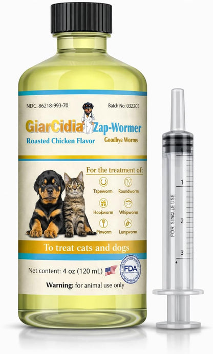 No More Worms in Cats and Dogs- Dewormer for Cats and Dewormer for Dogs - Milk Flavours 120 mL / 4 oz Glass Bottle - Includes 3 mL Dropper with Cap (Milk Flavor) - Image 9
